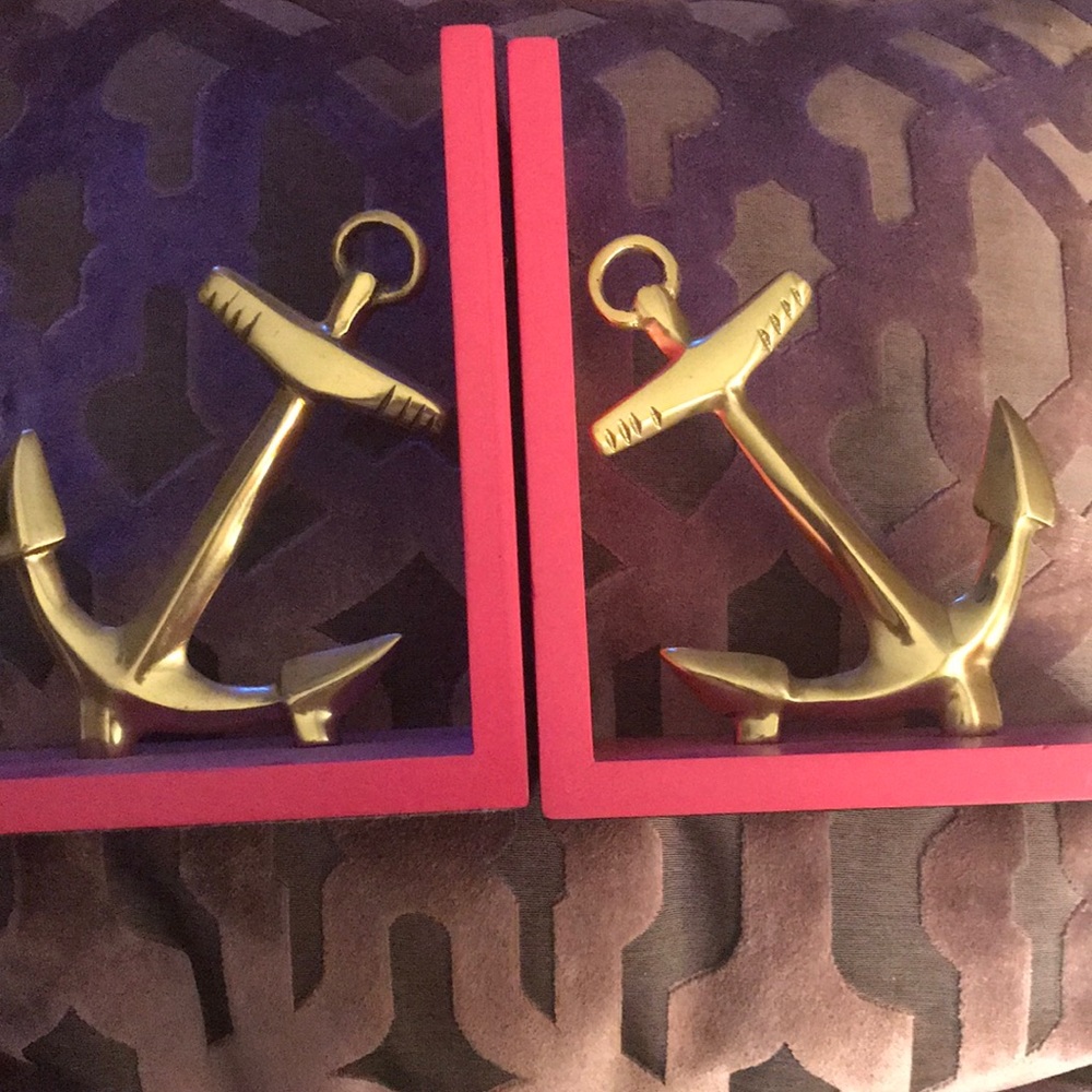 Pink gold anchor bookends target